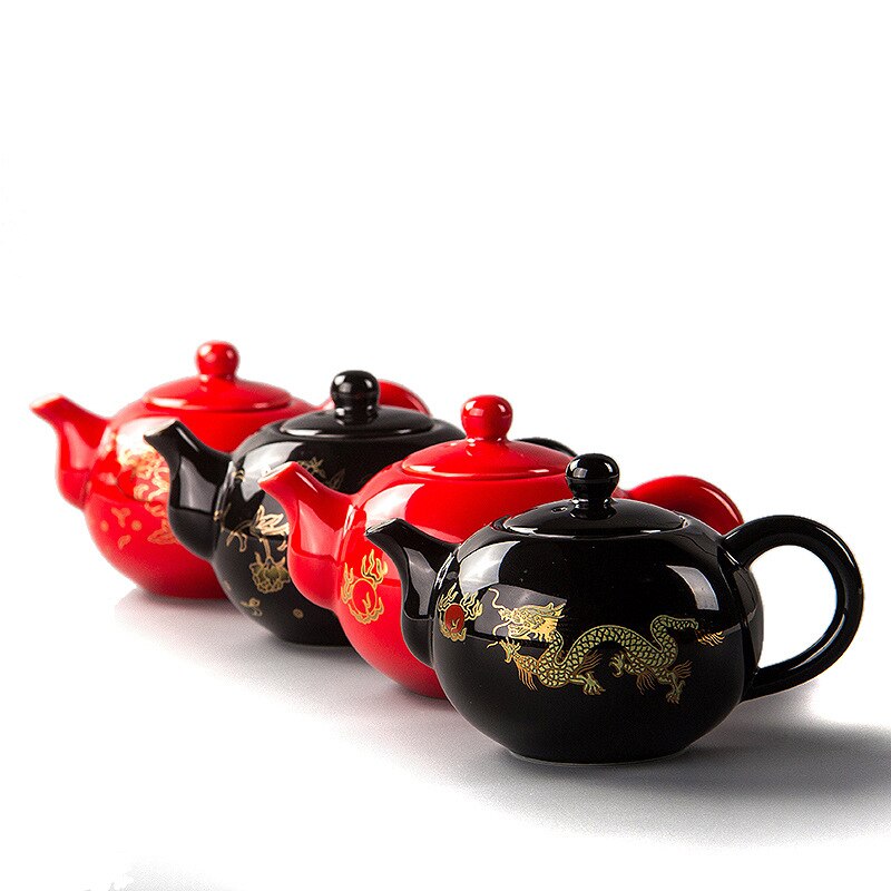 200ml Zwarte Keramische Theepot Chinese Draak Theepot Handgemaakte Theepot Theepot Ketel Keramische Thee Set Ketel Kung Fu Theewaar