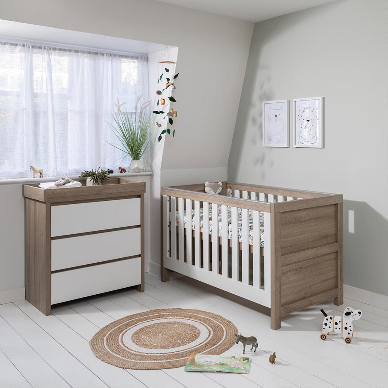Tutti Bambini Modena 2 Piece Room Set - Oak / White   