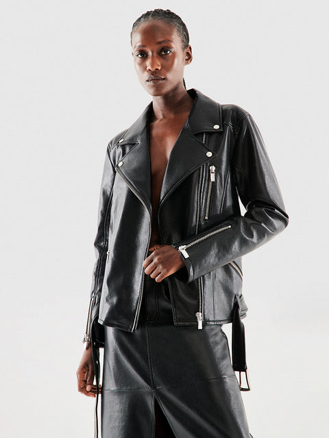 BRANDO RECYCLED LEATHER BOYFRIEND JACKET – AS by DF
