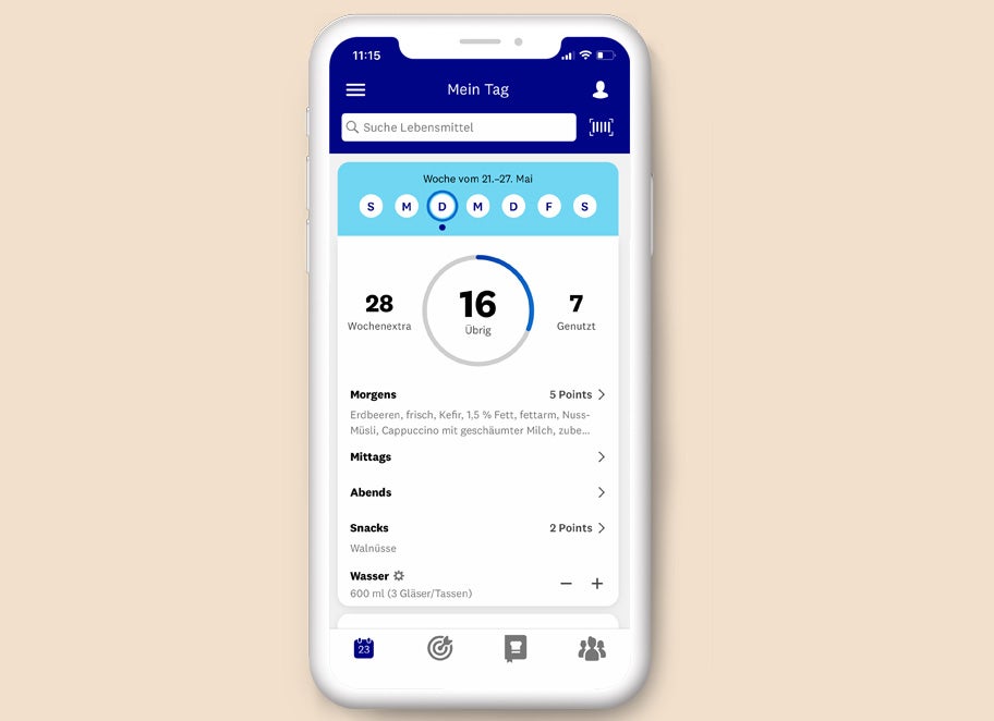 Preview of the home page of the WW App