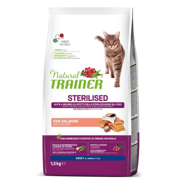 Cibo - Natural Trainer Adult Sterilised con Salmone