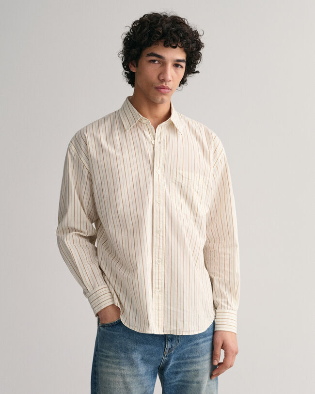 Oversized Striped Poplin Shirt