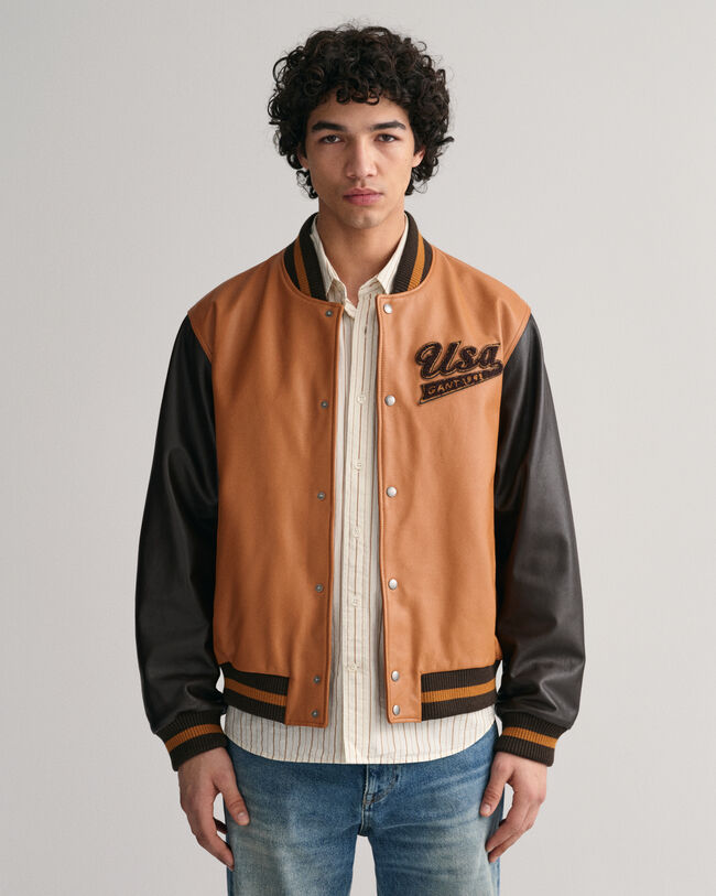 Leather GANT Varsity Jacket