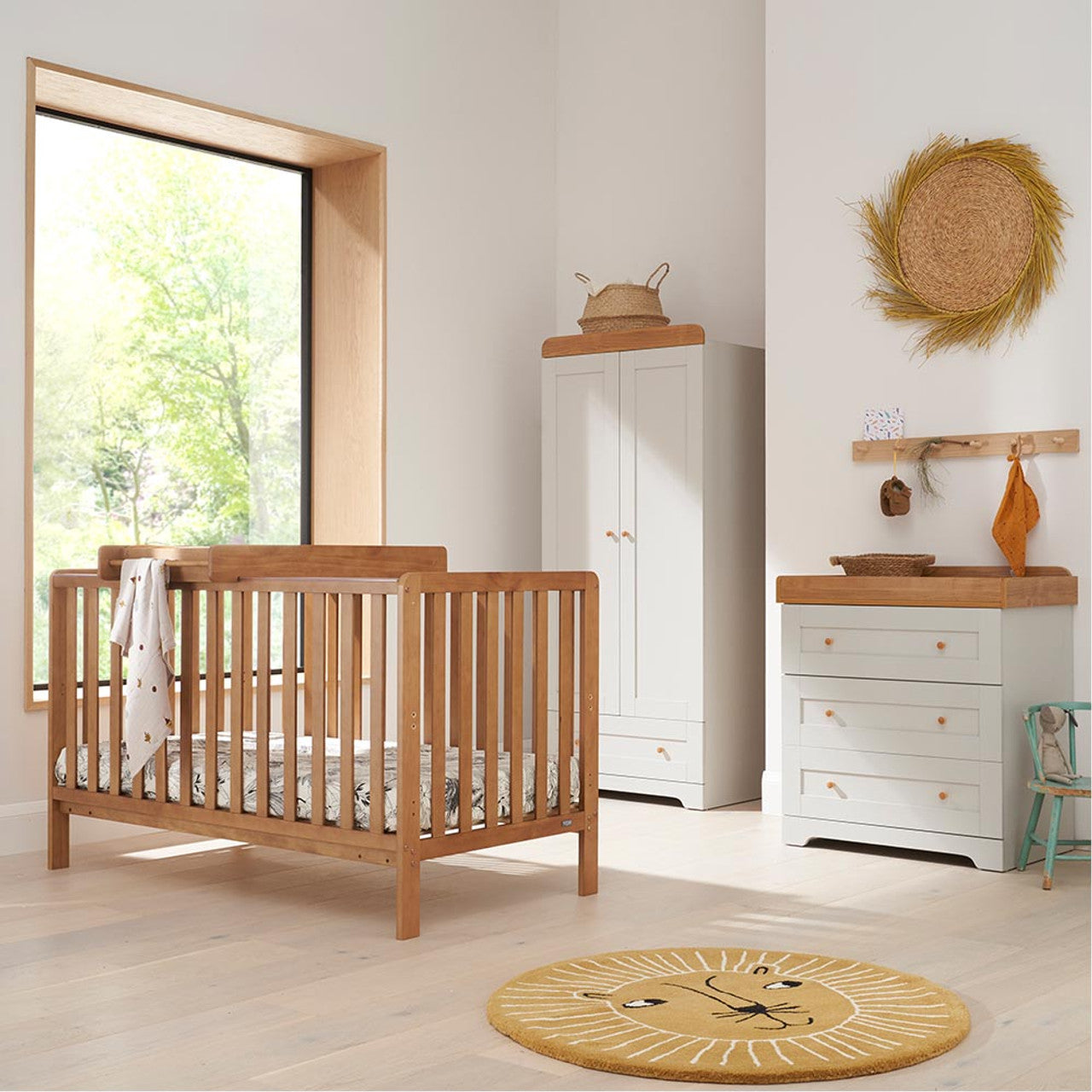 Tutti Bambini Malmo Cot Bed with Rio 3 Piece Room Set - Oak / Dove Grey   