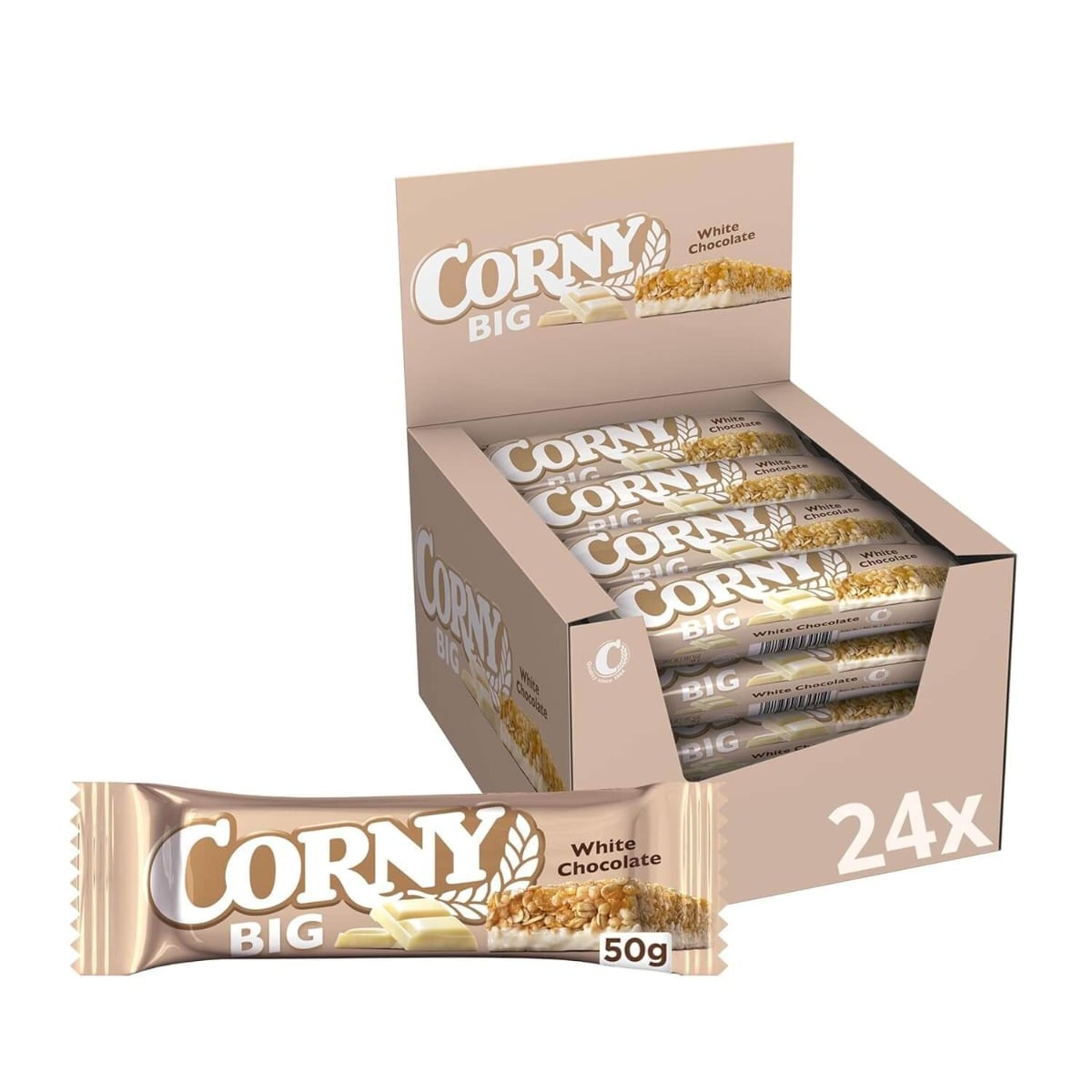 Pudełko batoników Corny Big White z białą czekoladą