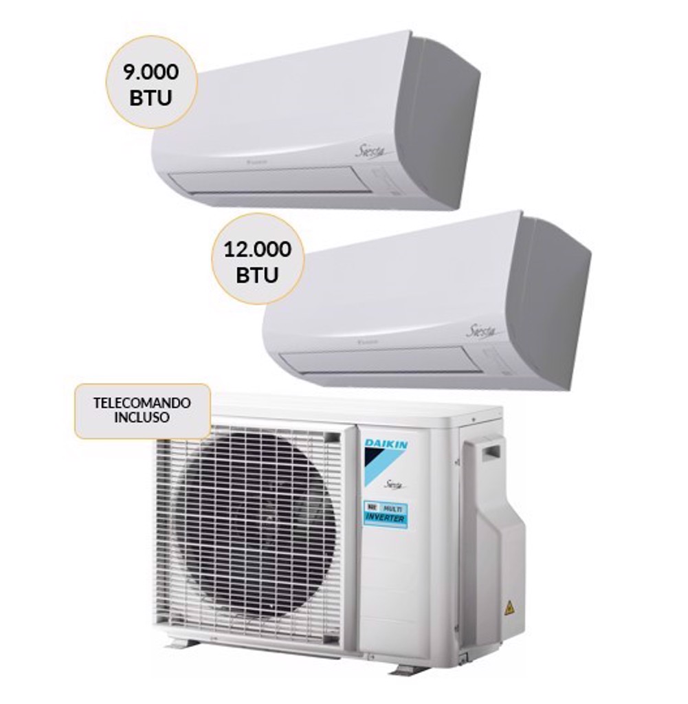 Sistema di climatizzazione Daikin Dual split con unità bianche