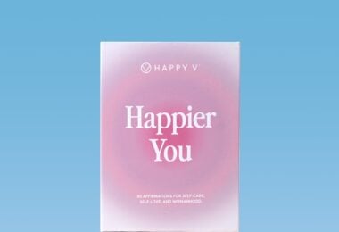 Pink Happy V affirmation card box