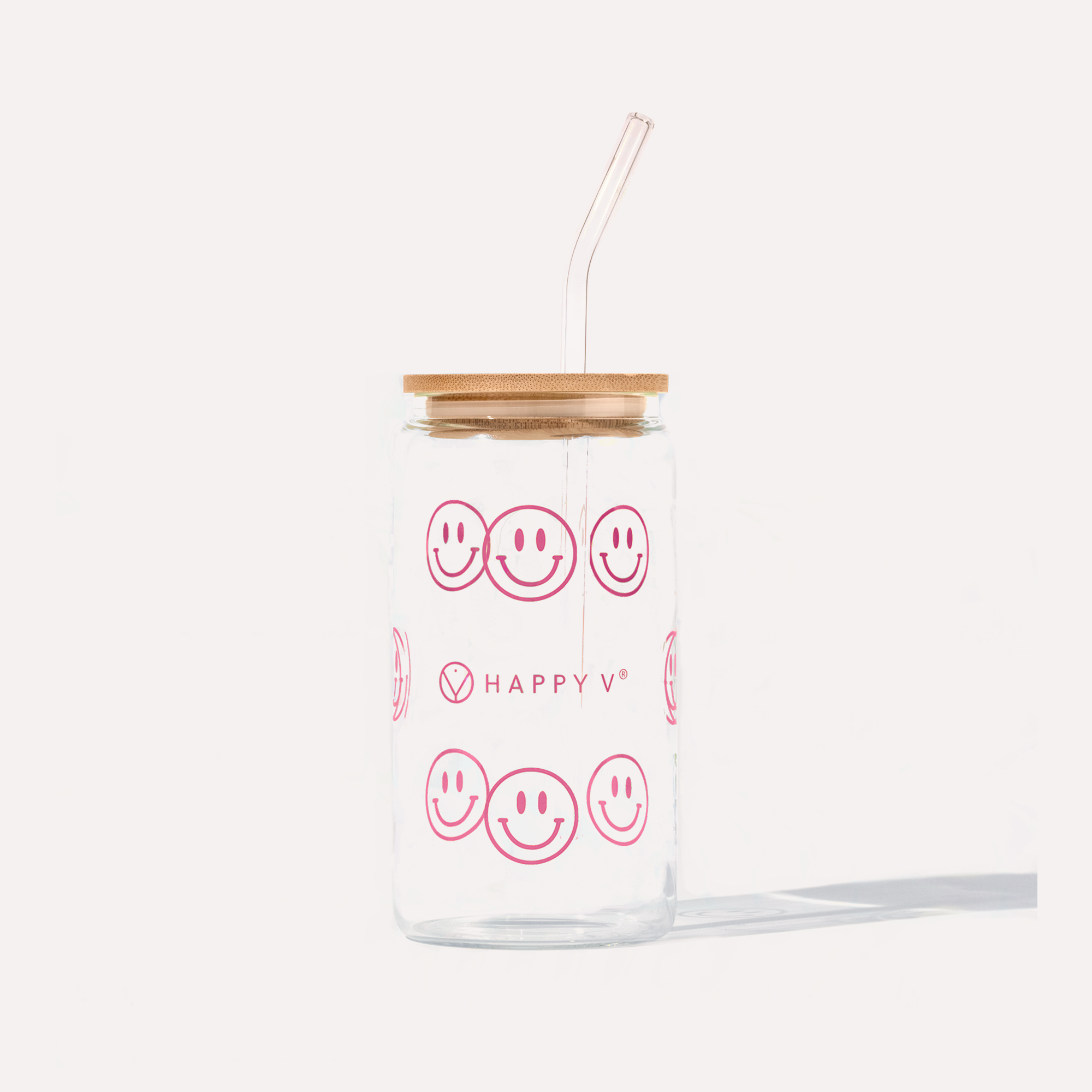 Happy V Smiley Cup in red
