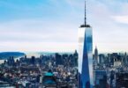 Skyline de Manhattan vue avec One World Trade Center