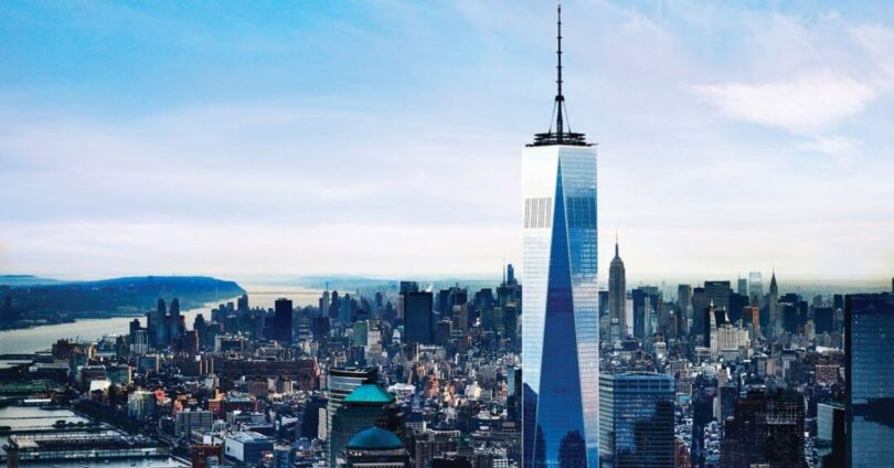Skyline de Manhattan vue avec One World Trade Center