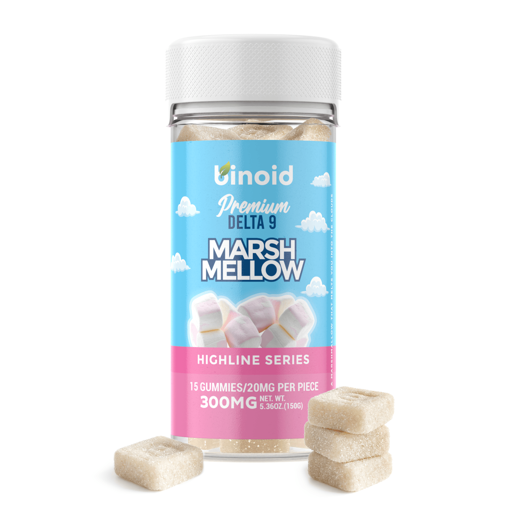 Binoid CBD Delta 9 THC marshmallows product package