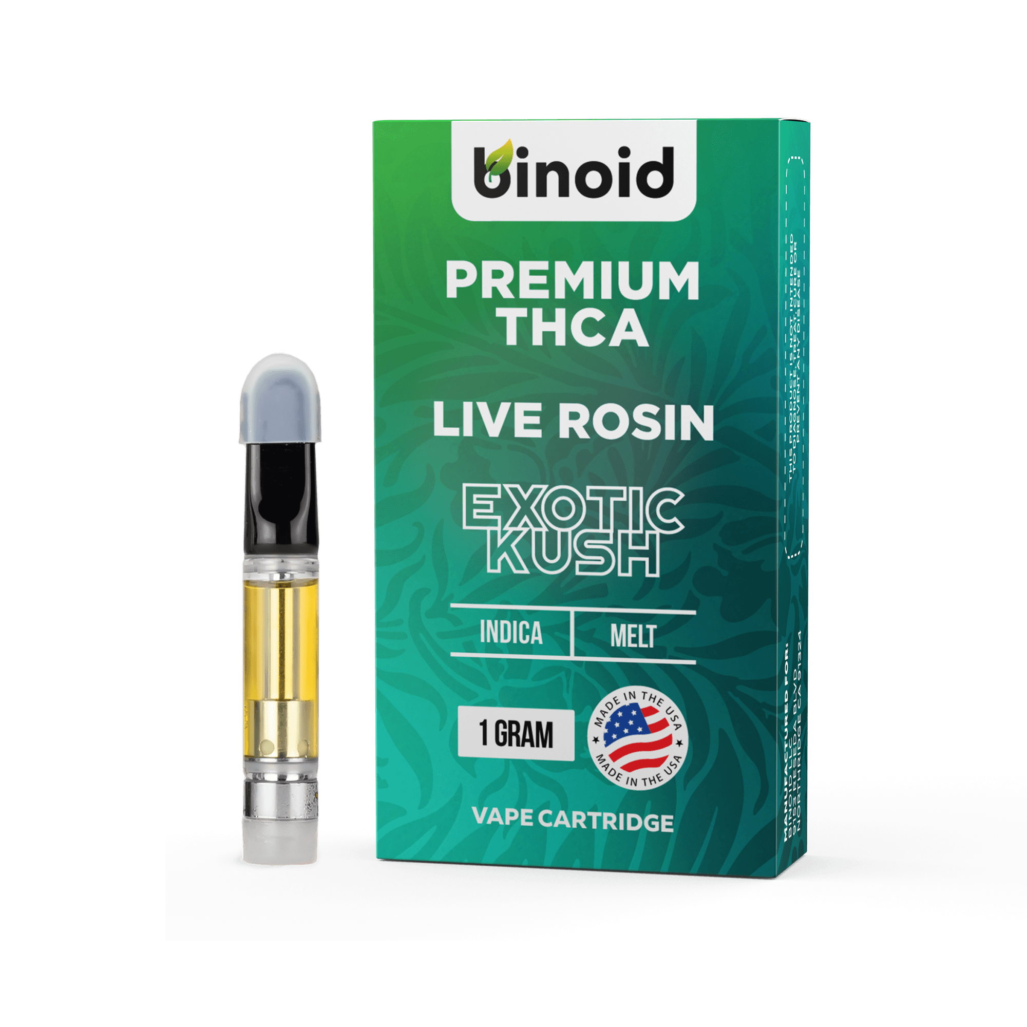 Binoid CBD THCA live rosin vape cartridge