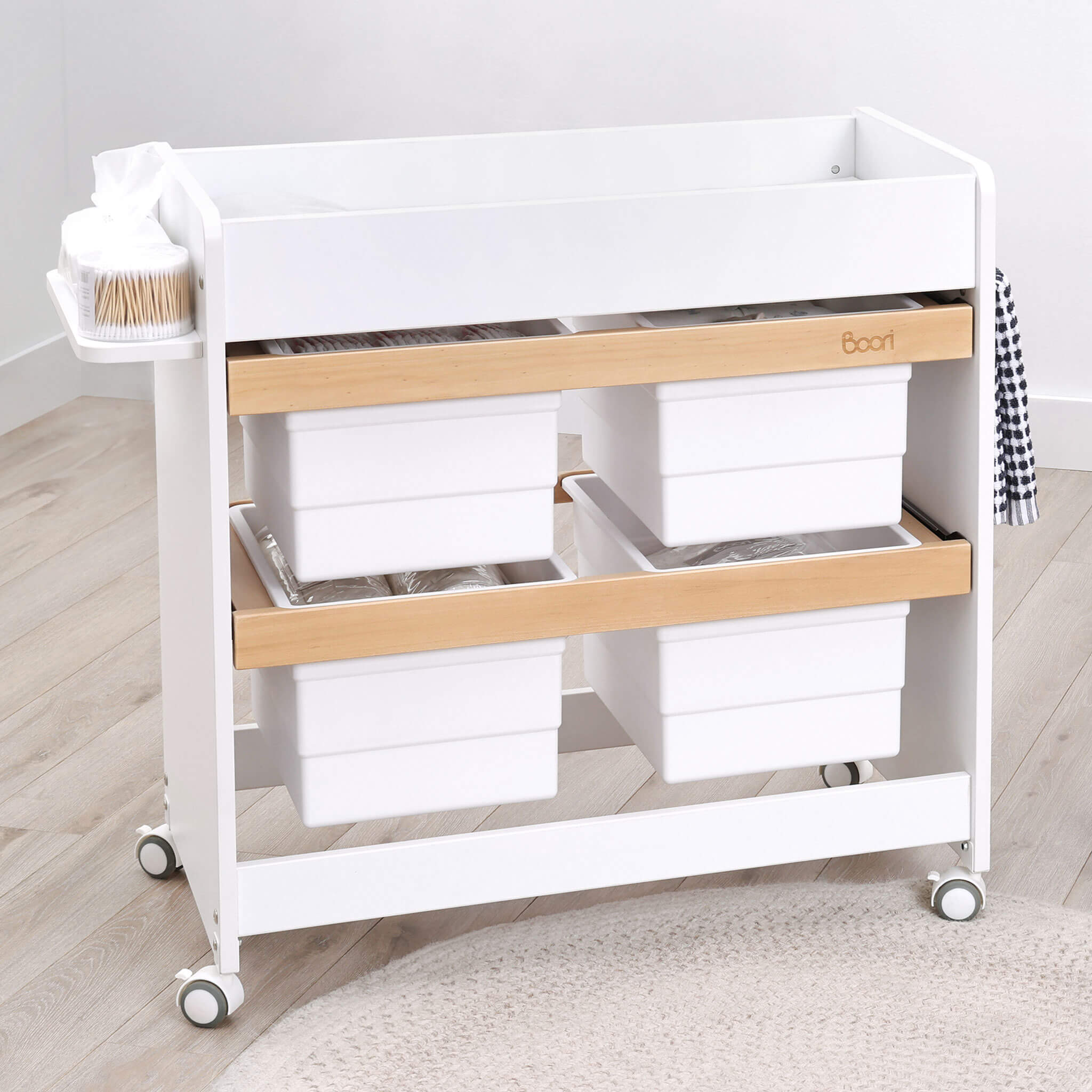 Natty Storage Changer styled in a nursery