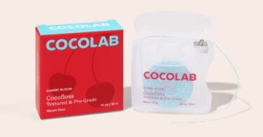 Cherry Bloom Dental Floss spool and dispenser