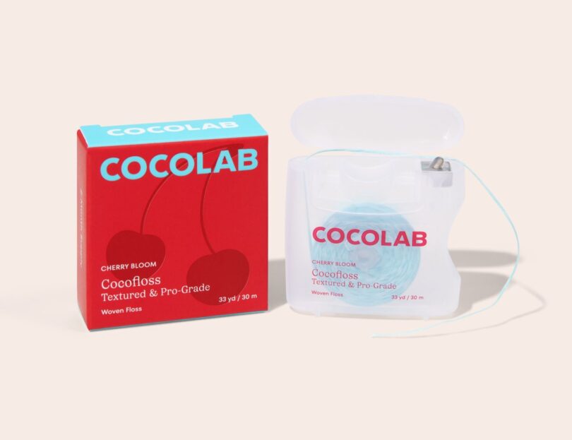 Cherry Bloom Dental Floss spool and dispenser