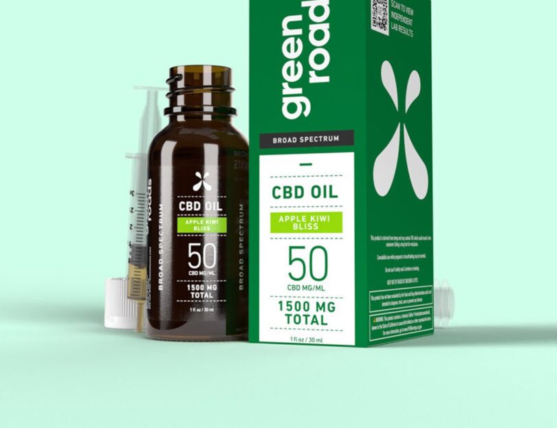 Apple Kiwi Bliss Broad Spectrum CBD Oil bottle and box