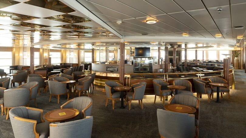 Cafe Lafayette dining area aboard the Isle of Inishmore ferry