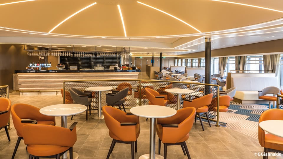 Maud Gonne bar and lounge aboard W.B. Yeats