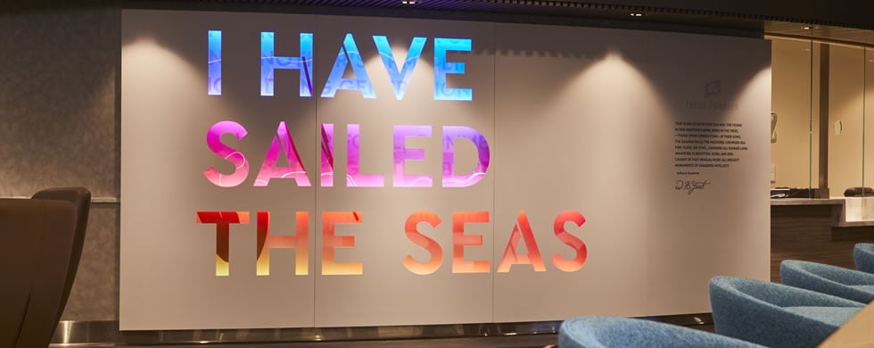 Reception area aboard the W.B. Yeats ferry