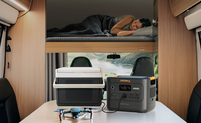 Jackery solar generator used for caravan adventures