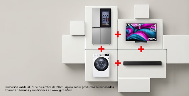 Collage promocional de electrodomésticos LG