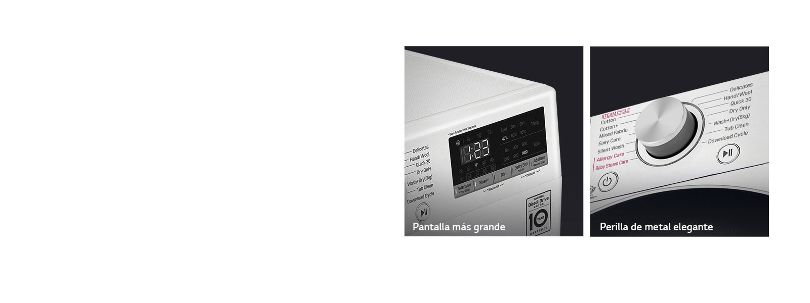 Lavadora LG Vivace de carga frontal en una escena de lavandería
