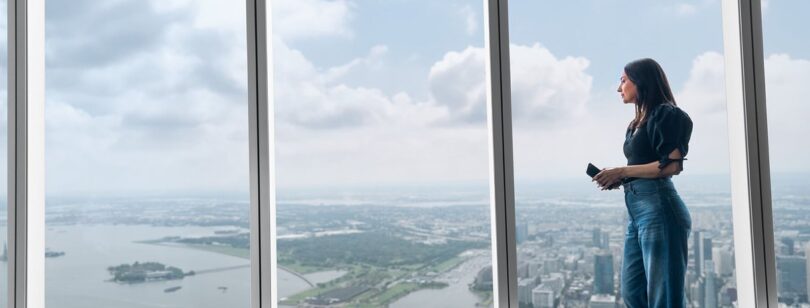 Vue panoramique de Lower Manhattan depuis One World Observatory