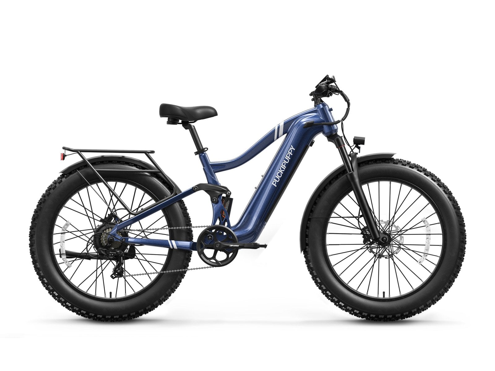 Puckipuppy Boxer electric bike in gray and blue