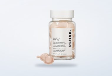 REHAB. Dose 1.0 Hair Oil Capsules in their product container
