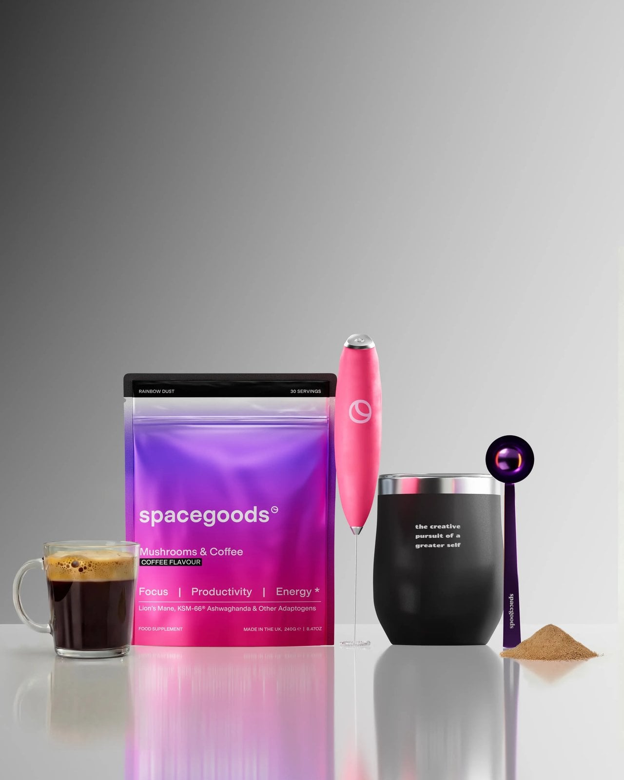 Spacegoods rainbow dust starter kit coffee flavour pouch