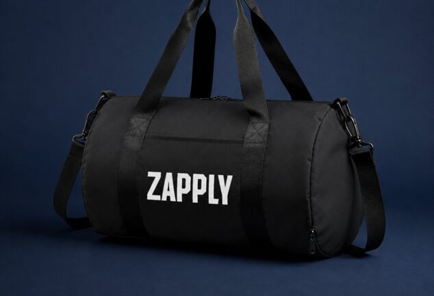 Zapply black gym bag