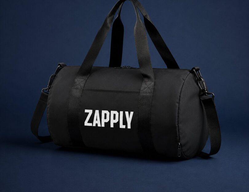 Zapply black gym bag