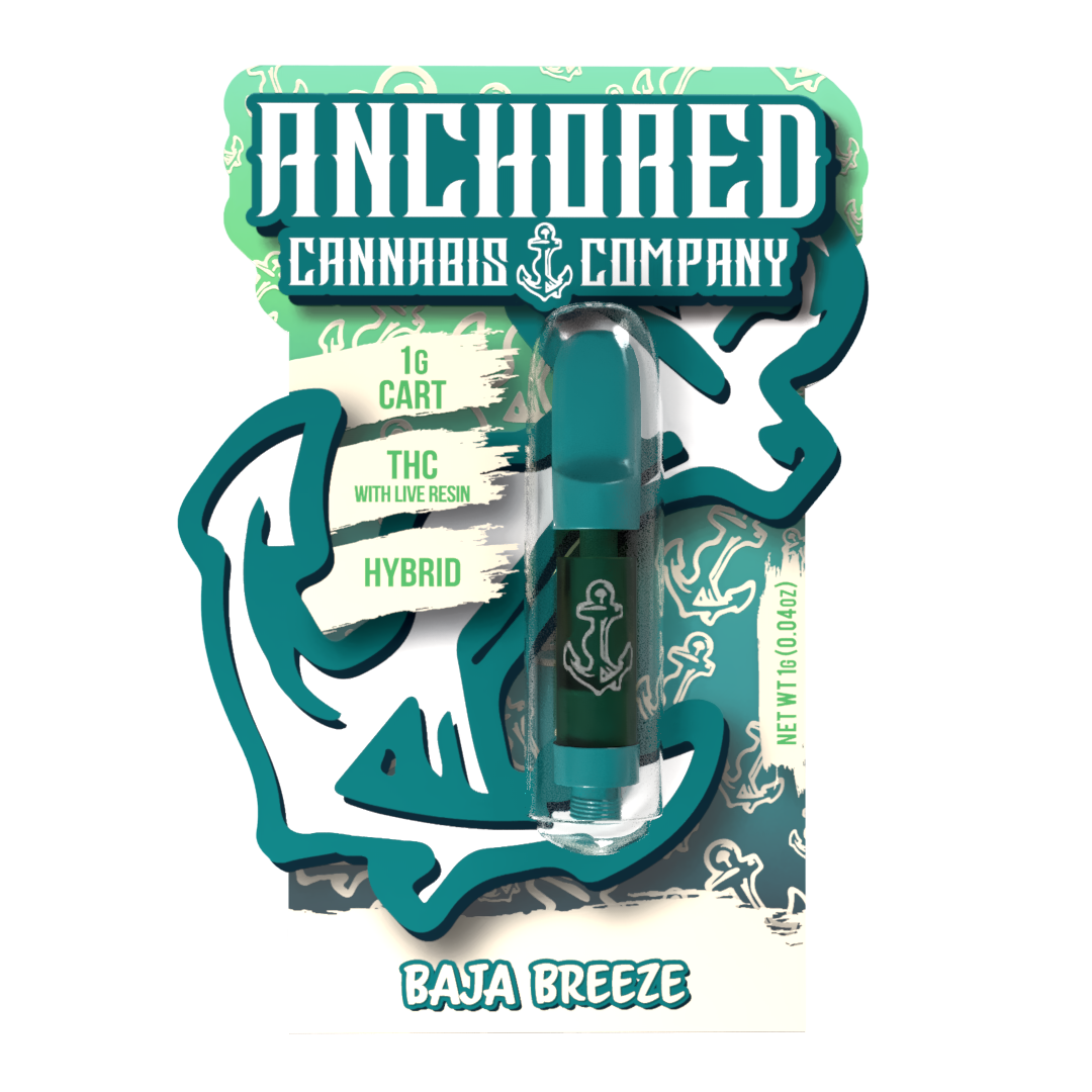 Anchored THCA Cartridge in its product blister pack