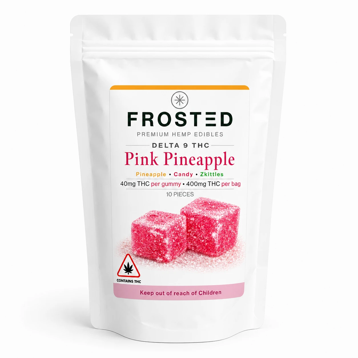 Pink Pineapple Frosted Delta 9 Gummies product pouch