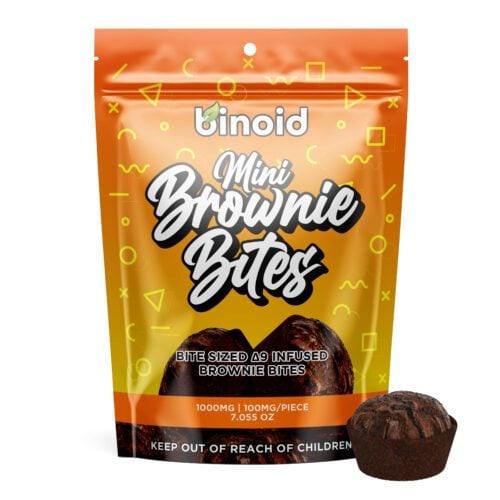 Binoid CBD Delta 9 Mini Brownie Bites pouch