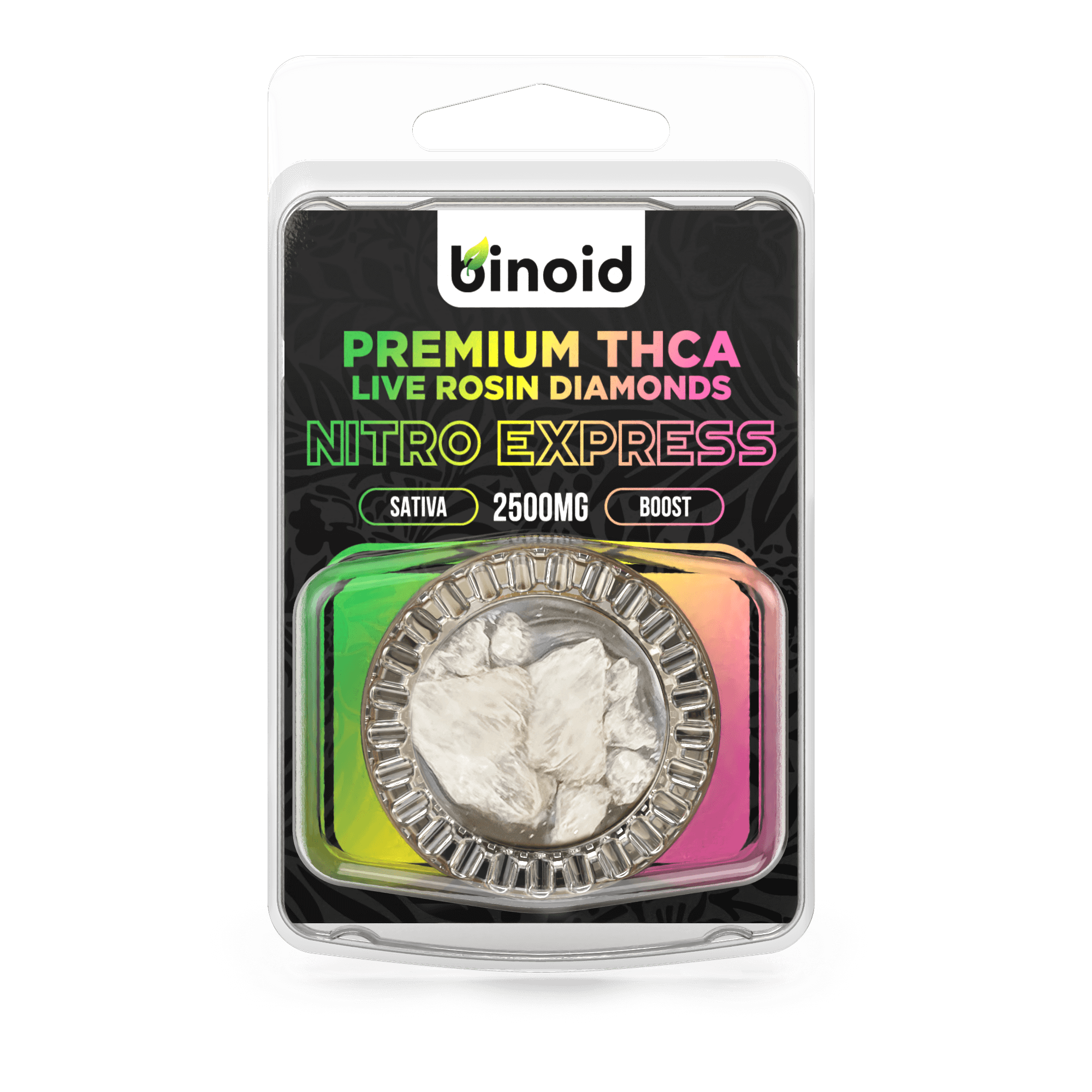Binoid CBD THCA Diamonds Live Rosin in Nitro Express