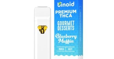 Binoid CBD THCA Gourmet Desserts disposable in Blueberry Muffin flavor