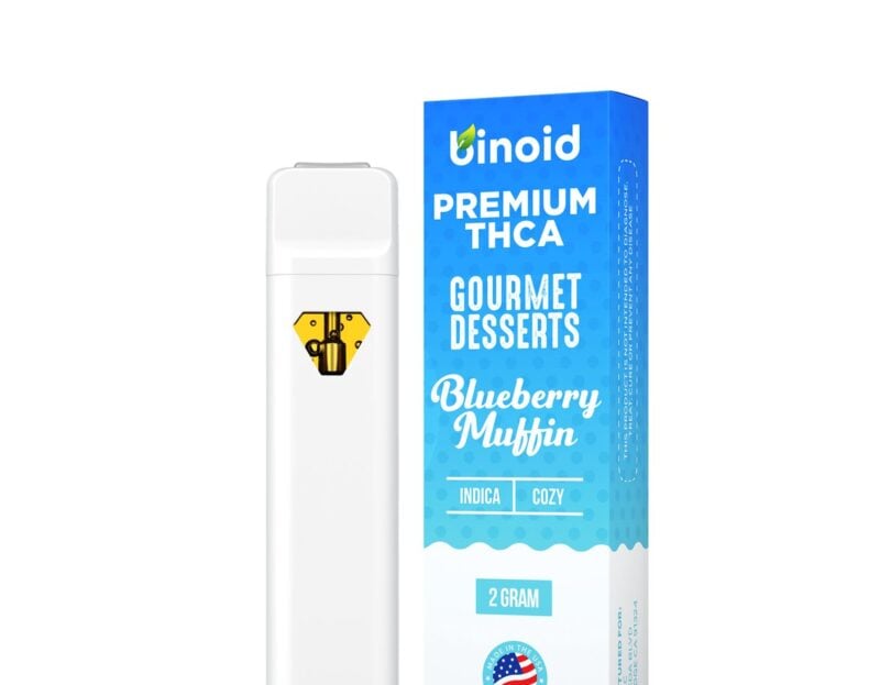 Binoid CBD THCA Gourmet Desserts disposable in Blueberry Muffin flavor