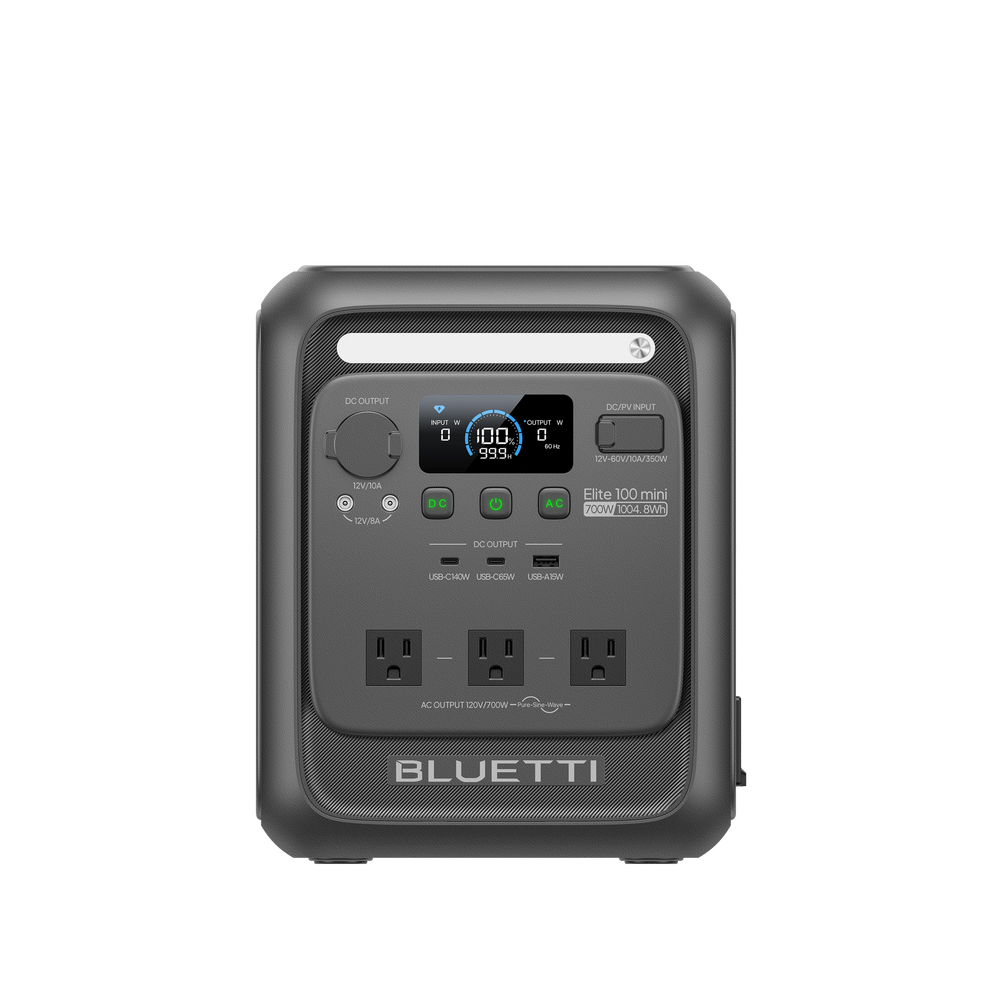 Compact BLUETTI portable power station shown as a product image