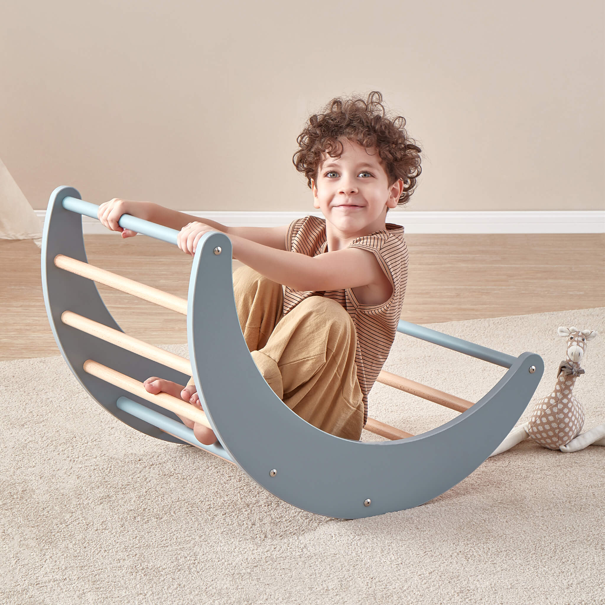 Child using a Boori Tidy Climbing Arch
