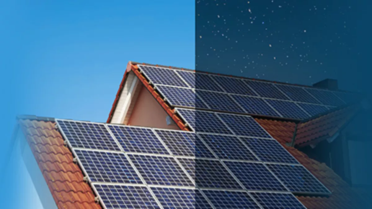 Impianto fotovoltaico installato sul tetto di una casa