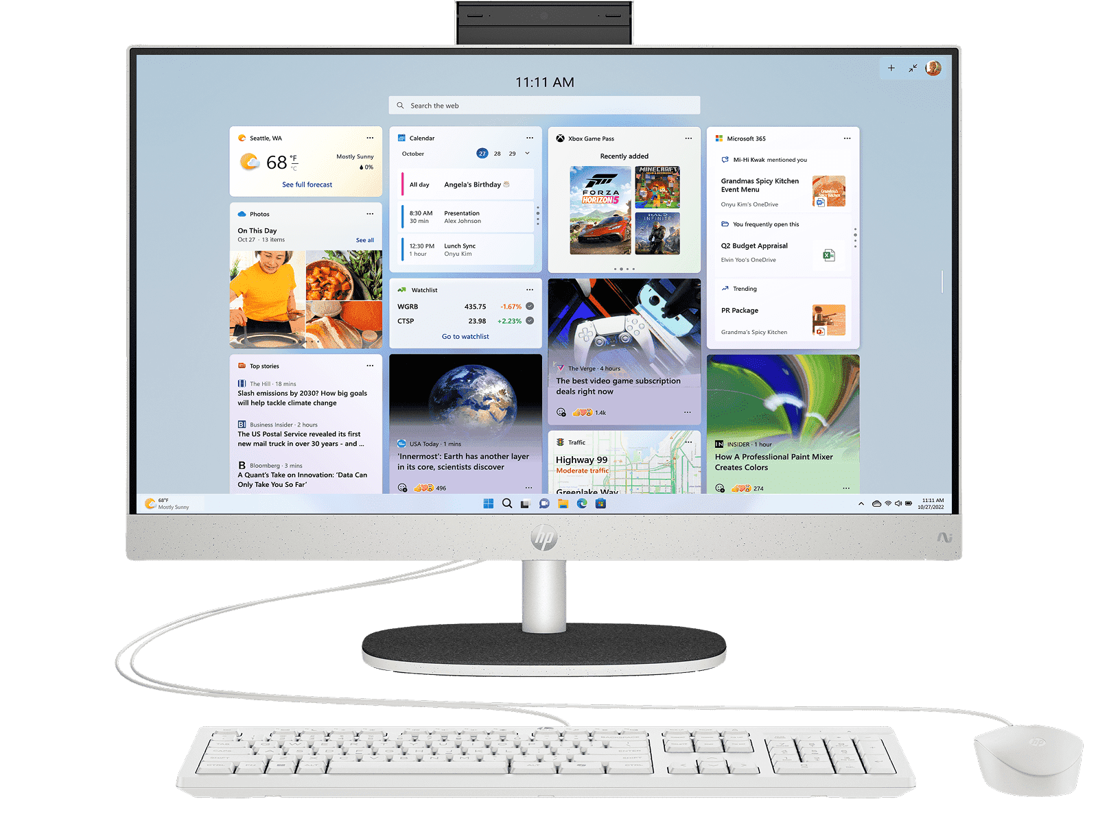 HP 23.8 inch All-in-One Desktop PC on a clean background