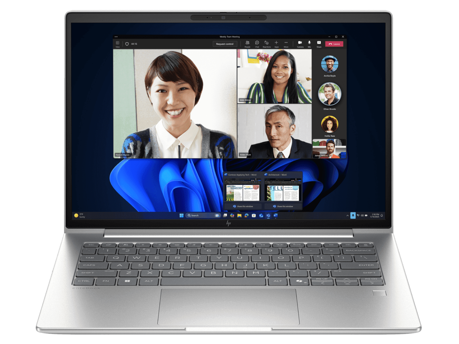 HP EliteBook 6 G1i 14 inch laptop open on a clean background