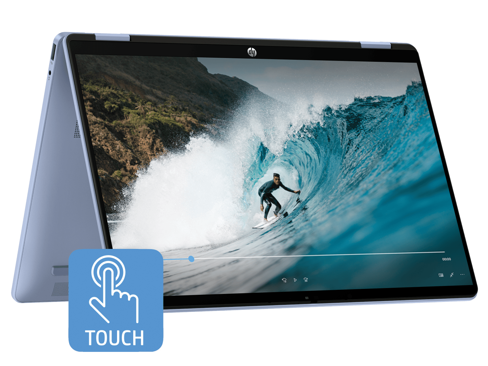 HP OmniBook 5 Flip shown in tent mode