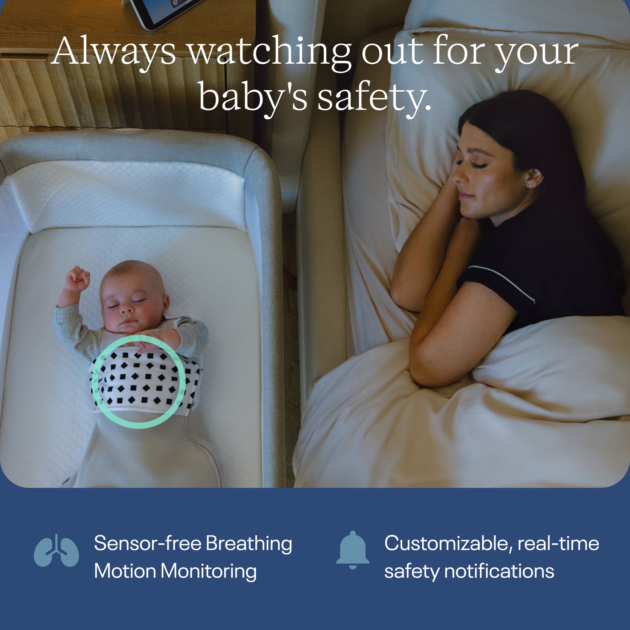 Phone showing the Nanit baby monitor app