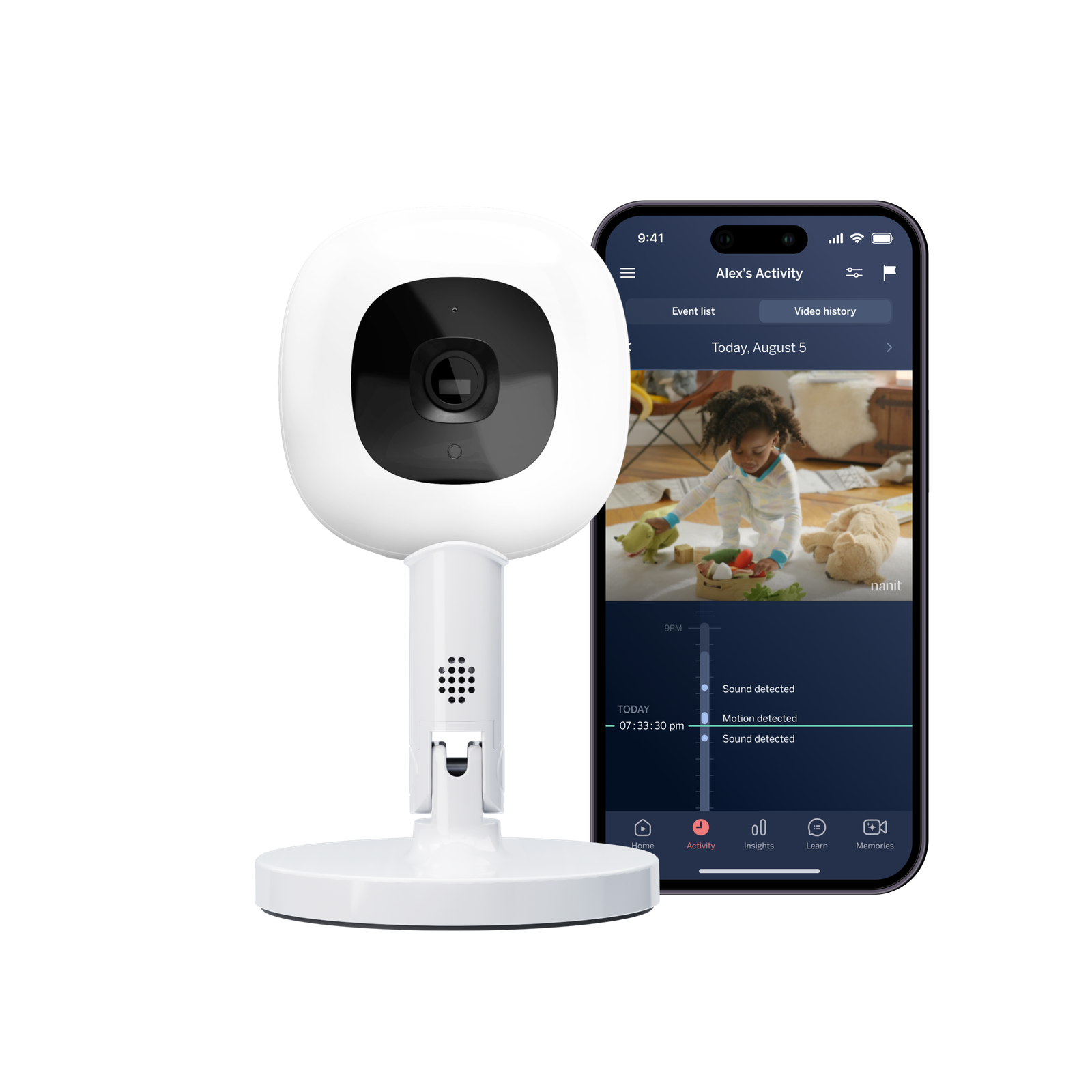 Nanit Smart Baby Monitor with Flex Stand and phone app