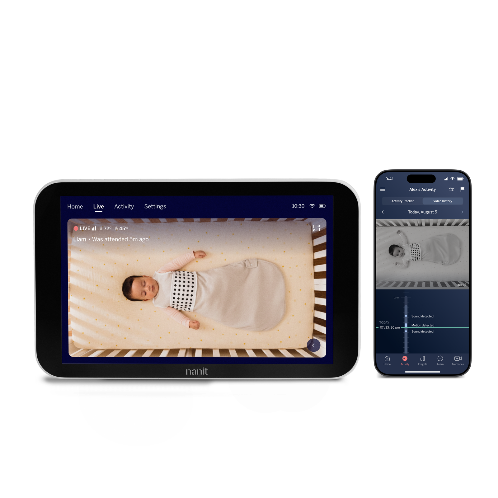 Nanit Home Display with the Nanit app