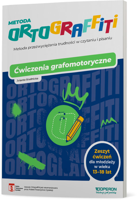 Okładka publikacji Ortograffiti. Ćwiczenia grafomotoryczne dla młodzieży