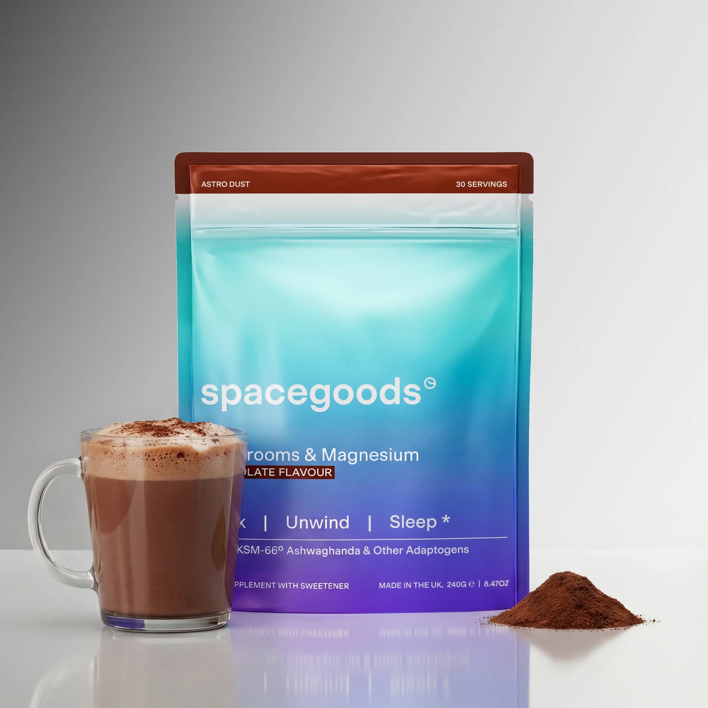 Blue Astro Dust chocolate flavour pouch