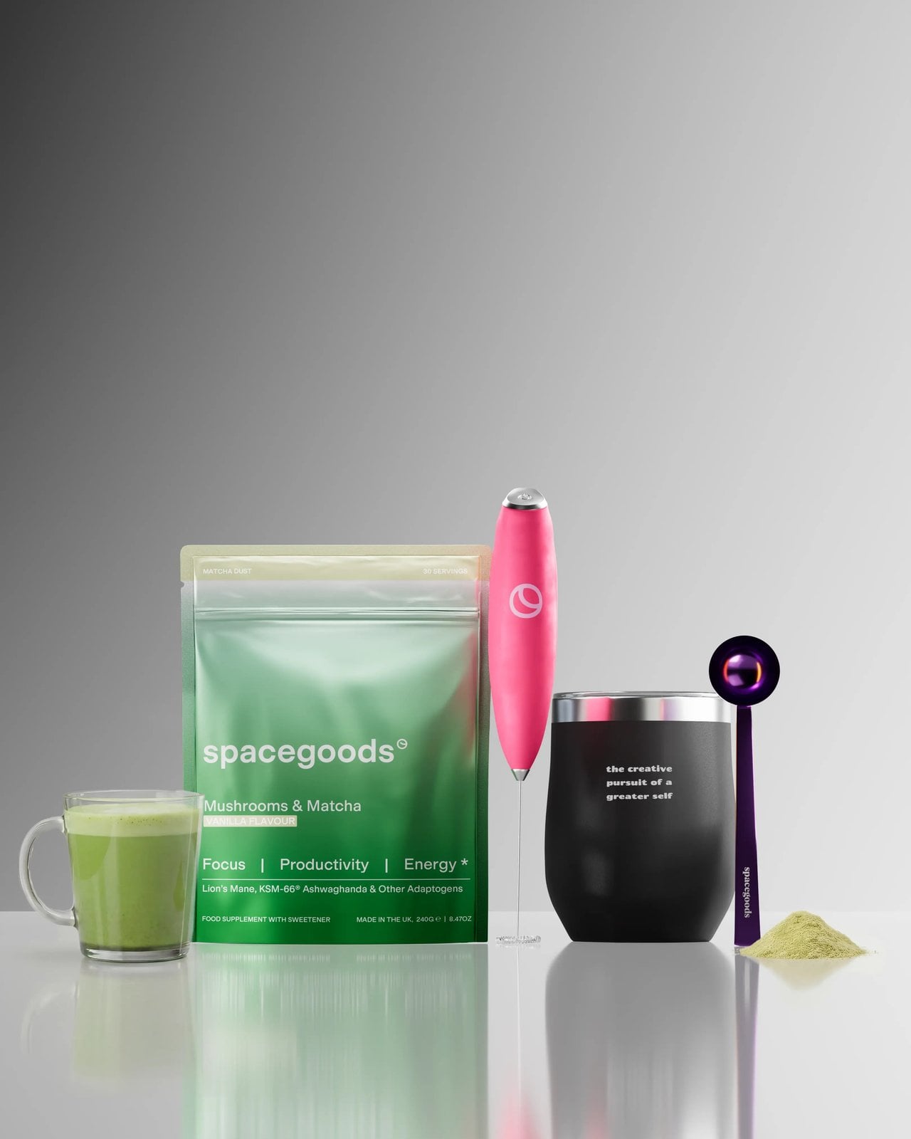 Spacegoods Matcha Dust vanilla starter kit